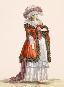 Robe de promenade pour jeune fille, gravée par Dupin, planche no.214 de 